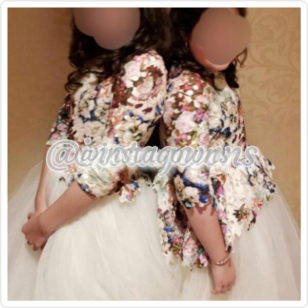 Multicolor & Cream Girls Gown for Sale
