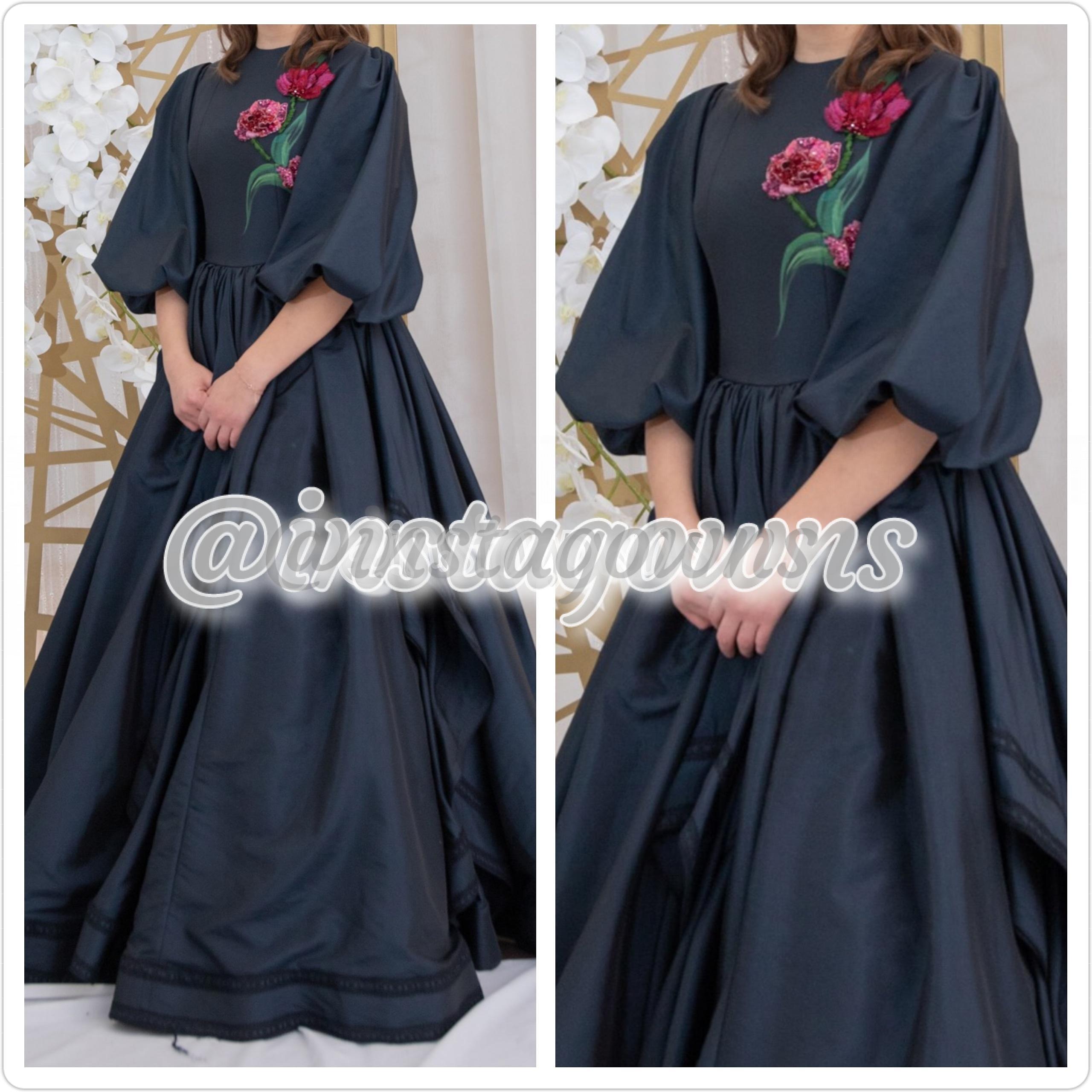 Custom made Very Elegant Hand Painted & Hand Beaded Navy with Hot Pink ...