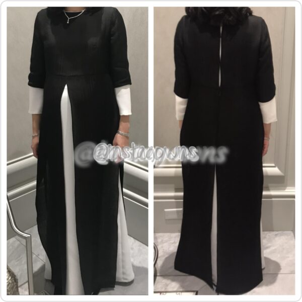 Beautiful Classy Slenderizing Black & White Maternity Gown for Rent or Sale