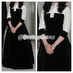 Beautiful Custom made Velvet Green Gown for Rent or Sale