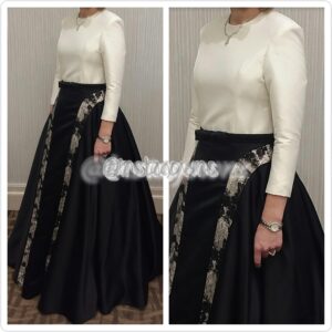 Beautiful Custom Made Black & White Gown for Rent or Sale