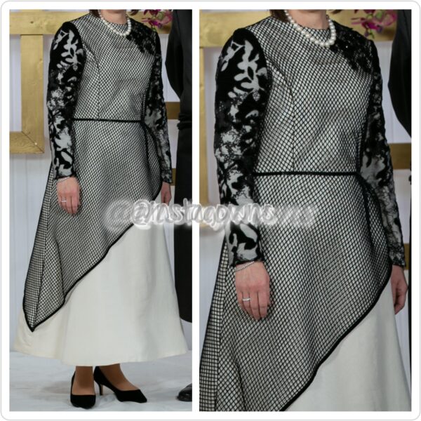 Beautiful Custom Black & White Mother of Bride Gown for Sale