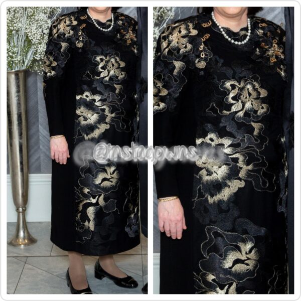 Gorgeous Elegant Black & Gold Lace Mother of Bride Dress for Sale