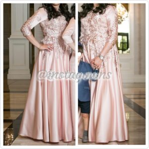 Stunning Custom Pink Brocade Gown for Sale