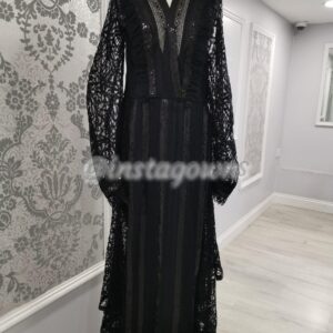 stunning designer black beaded Gown for sale