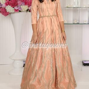 Beautiful Custom Made Peach/Pink Gown for Sale