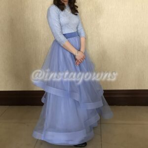 Beautiful Custom made Light Blue Tulle Gown for Sale