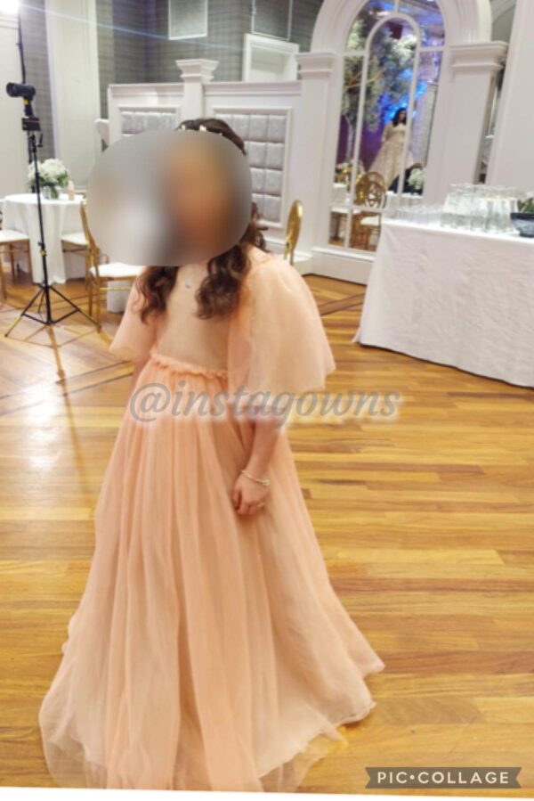 Pleated tulle kids Gown for sale