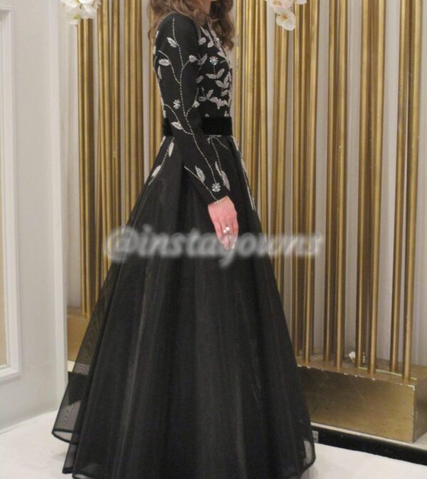 Beautiful beaded Custom made Black Gown for Sale or Rent