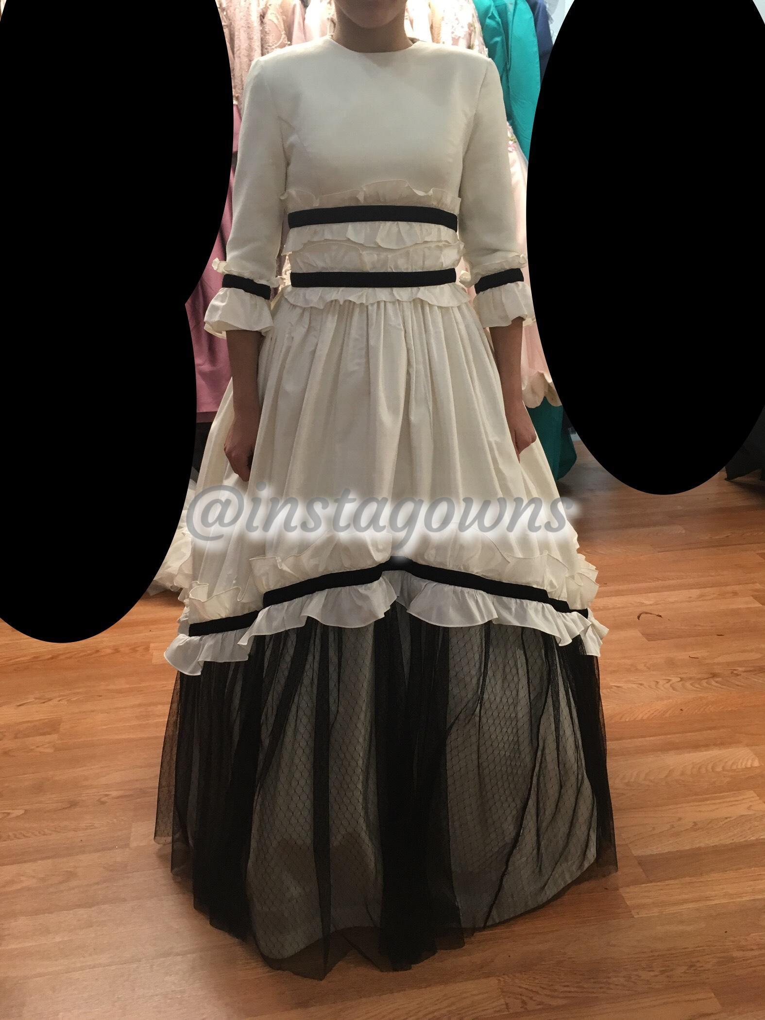 Stunning Custom made Black & White Teen Gown for Sale