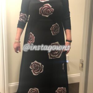 Esti's custom Brand new Hand painted floral motif with black tulle surrounding the back black Fantastic bridal party Dress for Rent or Sale