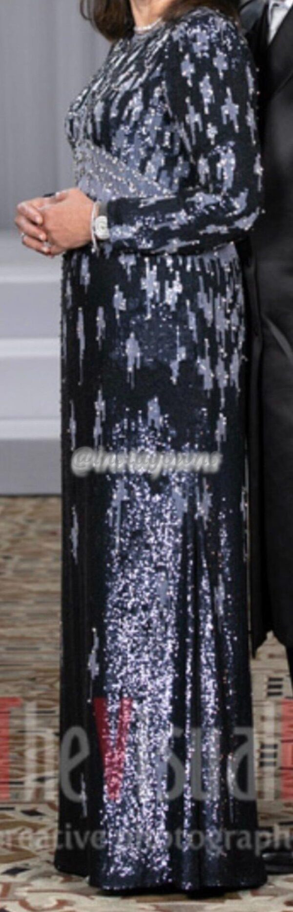 Beautiful Blue sequined mother of the bride miri couture gown for sale