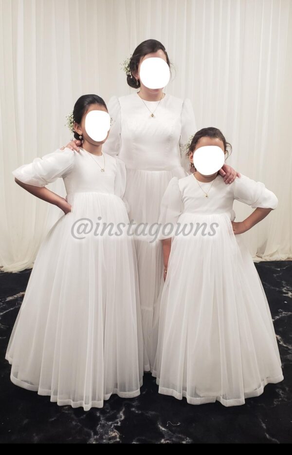 4 Beautiful White Children Tulle Gowns For Sale