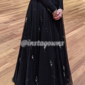 Magnificent black with pearls Gown for sale