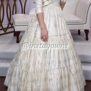 Custom cream and gold sister of bride Gown for Sale