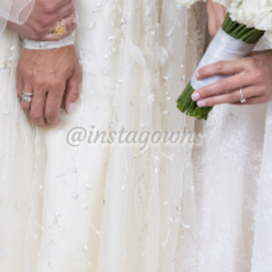 Cream/Off-white Dennis Basso designer beaded bride or mother of the bride Gown For Sale