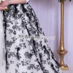 Beautiful Designer Black and White Esti's Gown for sale