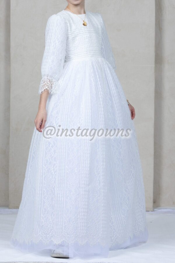 Custom made white lace Gown for sale