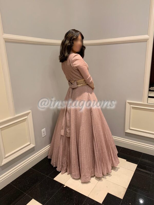 Designer Blush Pink Shimmery Gown for sale or rent