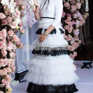 Beautiful Custom Black and White Gown For Sale