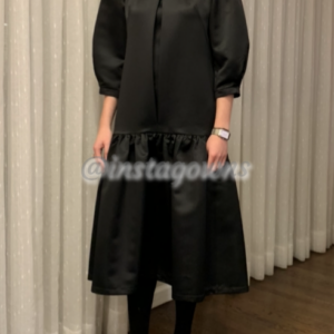 Simple black satin teen Dress for sale