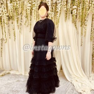 Beautiful Designer Merchesa Black Gown for sale