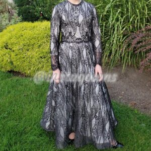 Beautiful C & M Collection black and white Gown for sale