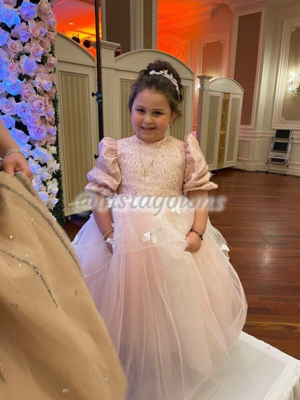 Two Pink and rose gold kids Gowns for sale