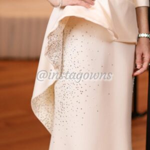 Cream Mother of Bride by Lili Designer Gown for Sale