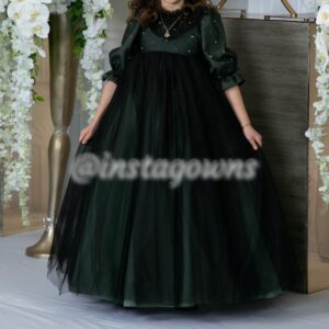 Little Girls green lined Gown for sale
