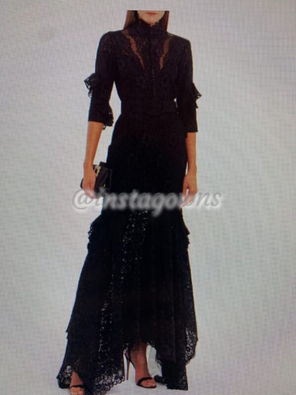 Costarellos Black Lace Gown for sale
