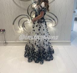 Custom by Zoe Black and White Gown for Sale
