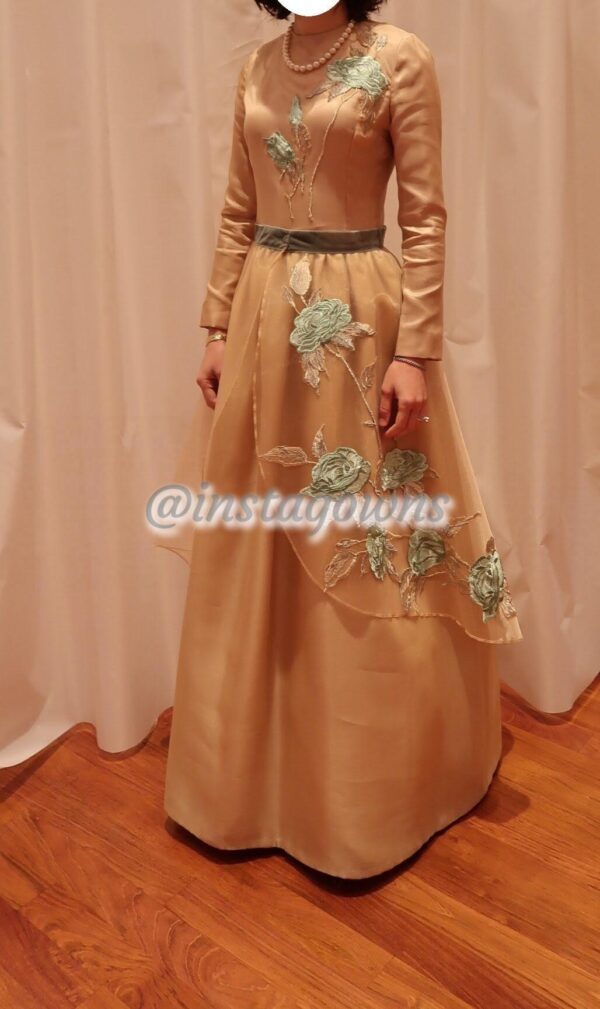 Beautiful peach gold Gown for sale