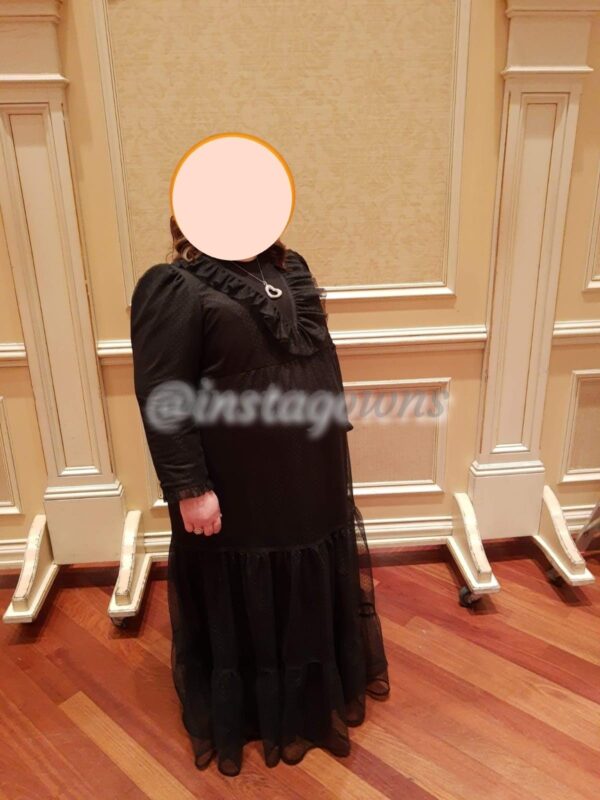 Custom Slenderizing Black Maternity Gown for Sale