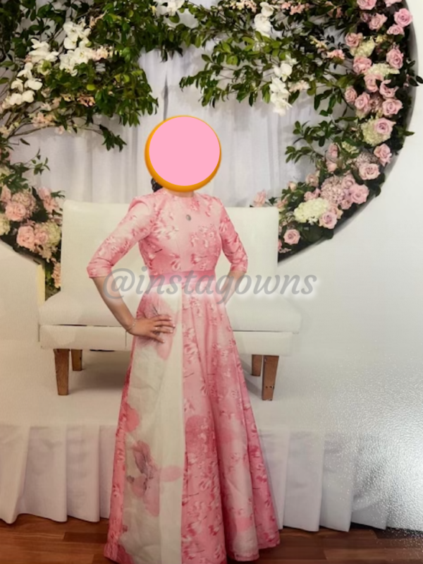 Magnificent Summery Pink Floral Gown for Sale