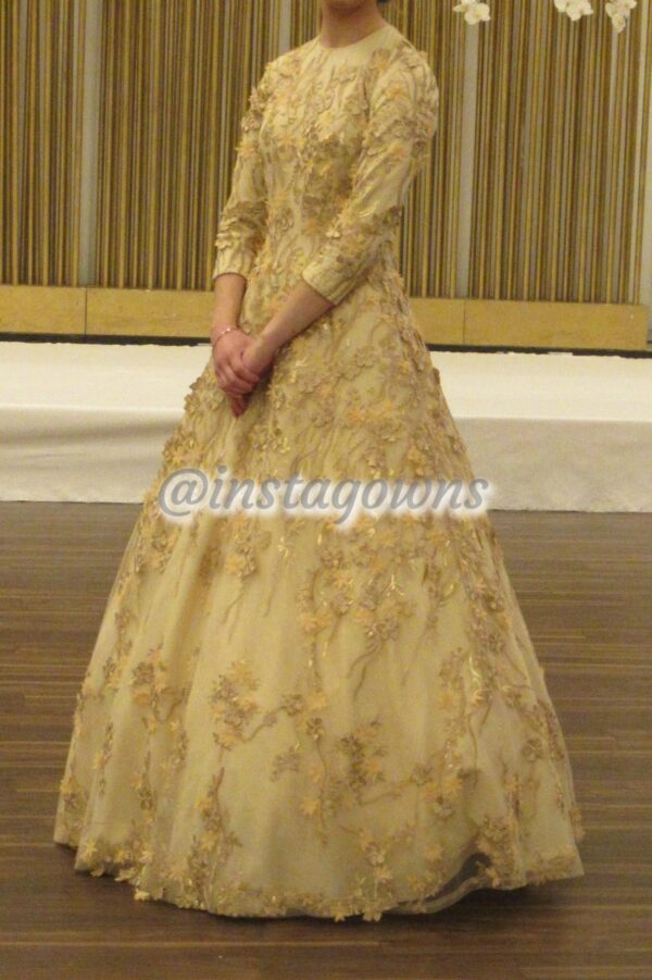 Stunning Gold/Champagne Exquisite Gown for Rent