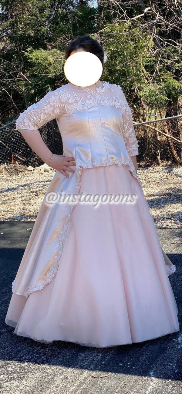 Custom by Zoe Beautiful light pink plus size teen gown for sale