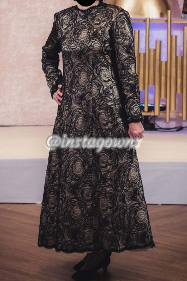 Gorgeous Custom Made Mechitainista Black/Gold Gown for Sale