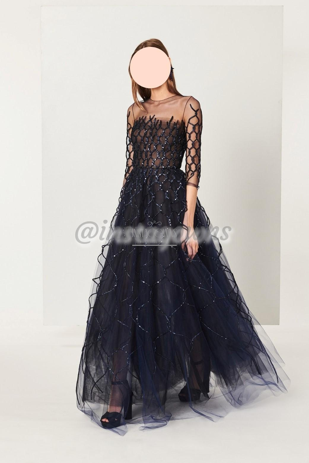 Oscar de la Renta Navy Gown for sale