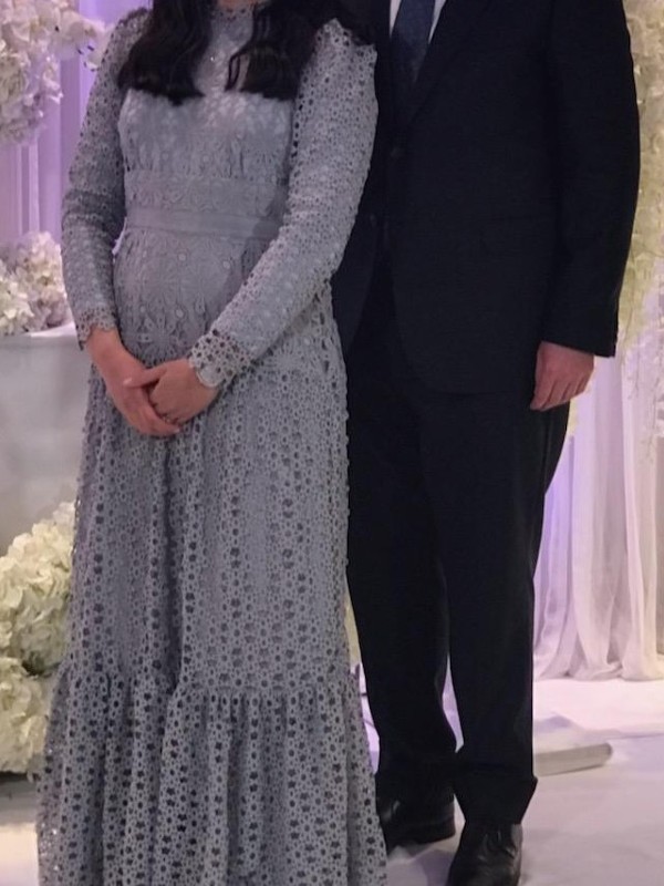 Magnificent slenderizing lace gown for sale