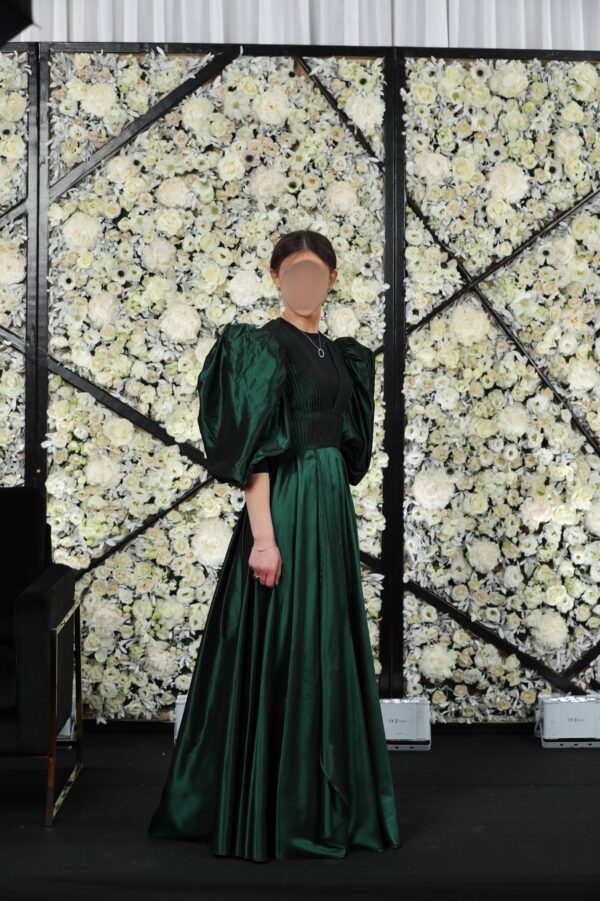 Beautiful Designer Elie Saab Green Silk Taffeta Gown for Sale