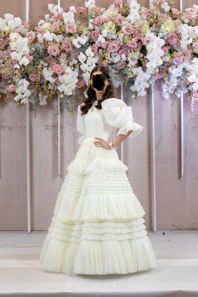 Beautiful white custom made gown for sale