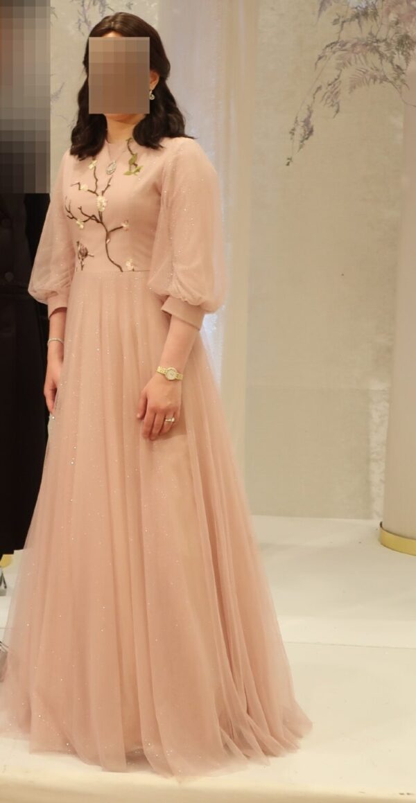 Magnificent Custom Pink mauve Gown For Sale