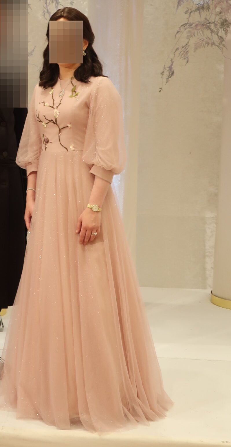 Magnificent Custom Pink mauve Gown For Sale