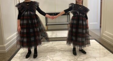 Two Philosophy Di Lorenzo Serafini Kids plaid tulle wedding dresses for Sale