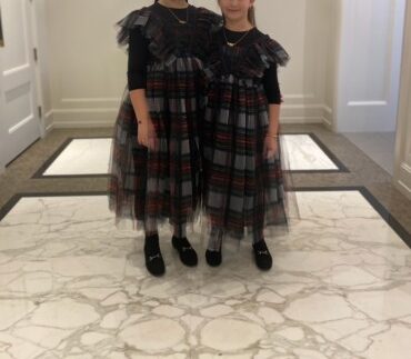 Two Philosophy Di Lorenzo Serafini Kids plaid tulle wedding dresses for Sale