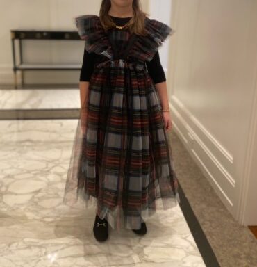 Two Philosophy Di Lorenzo Serafini Kids plaid tulle wedding dresses for Sale