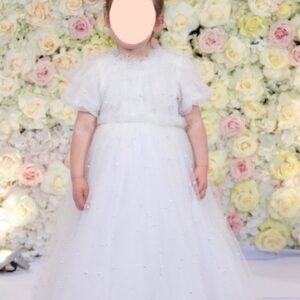 Zoe white tulle with pearls gown for size