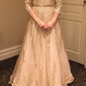 Champagne/gold color Exquisite Gown for sale