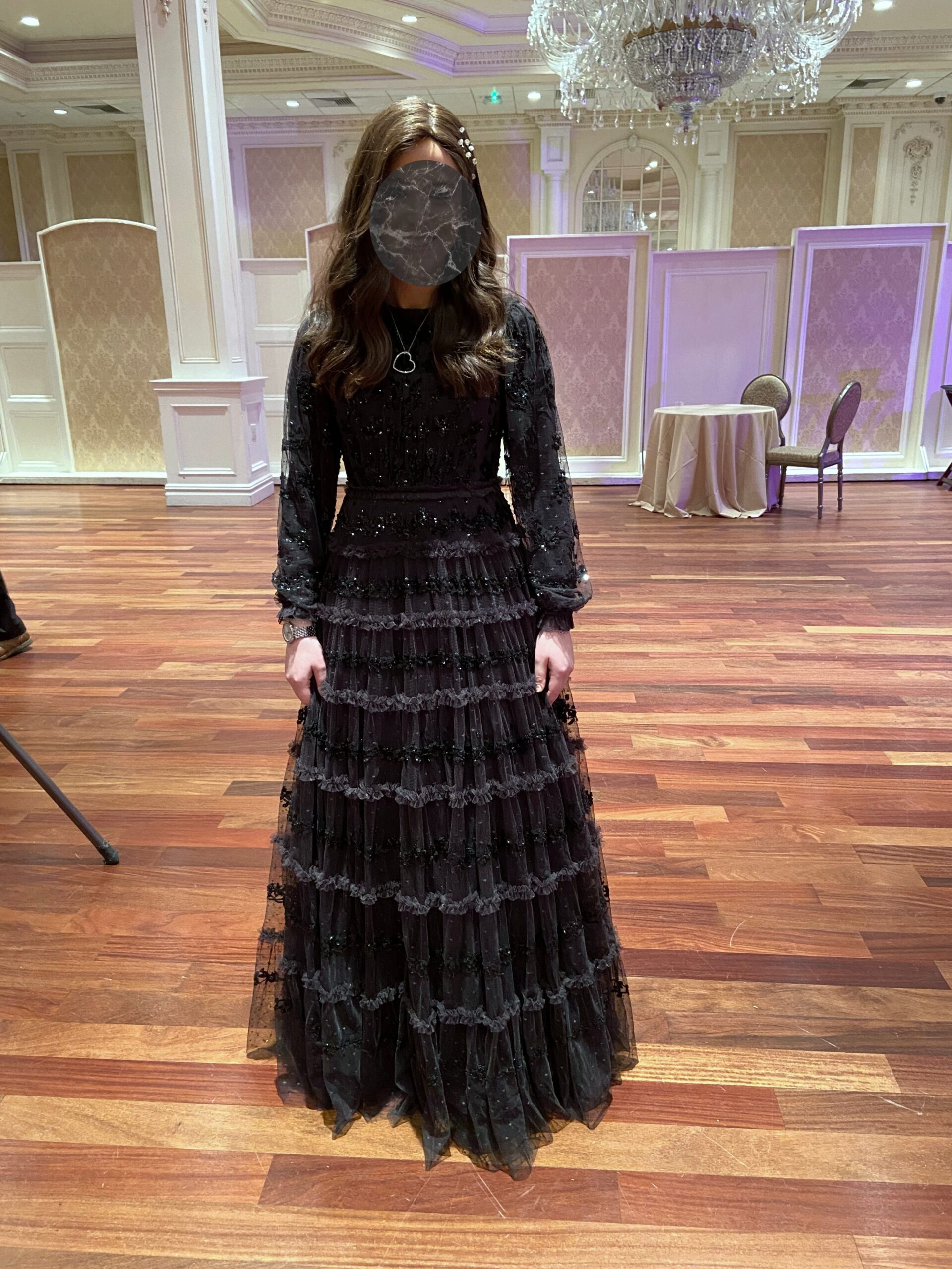 Needle and Thread black gown for sale or rent